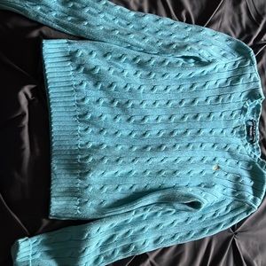 Cyan Colored Polo Pullover Sweater/Vest
